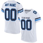 Navy-Powder Blue Football Custom White Authentic Jersey Mesh Navy-Powder Blue Football Custom White Authentic Jersey Mesh
