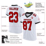 White Red-Black Mesh Football Authentic Custom Jersey White Red-Black Mesh Football Authentic Custom Jersey