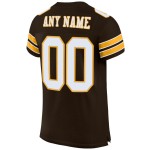 Football Mesh Custom Authentic Brown Jersey White-Gold Football Mesh Custom Authentic Brown Jersey White-Gold