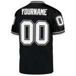 Throwback Black Authentic Custom White-Gray Mesh Football Jersey Throwback Black Authentic Custom White-Gray Mesh Football Jersey