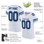 Navy-Powder Blue Football Custom White Authentic Jersey Mesh Navy-Powder Blue Football Custom White Authentic Jersey Mesh