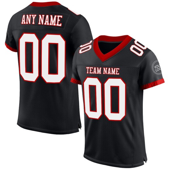 Authentic Football Mesh White-Red Black Jersey Custom Authentic Football Mesh White-Red Black Jersey Custom