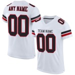 Custom Jersey Black-Red Authentic White Mesh Football Custom Jersey Black-Red Authentic White Mesh Football
