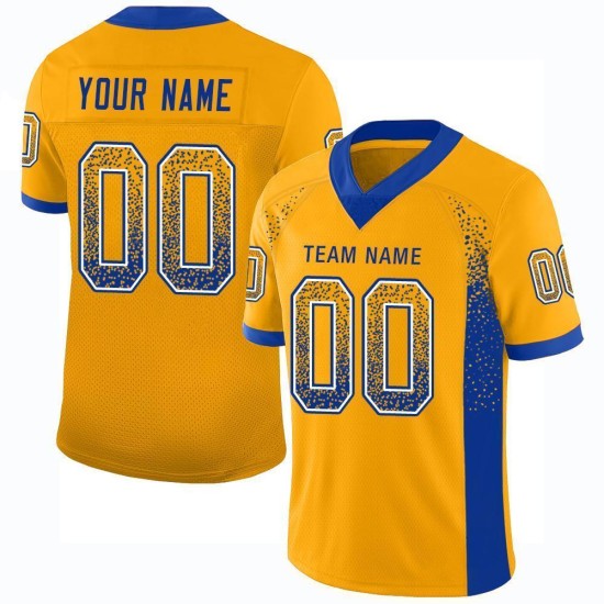 Football Drift Fashion Royal-White Gold Jersey Mesh Custom Football Drift Fashion Royal-White Gold Jersey Mesh Custom