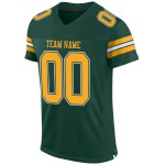 Jersey Mesh Authentic Custom Green Football Gold-White Jersey Mesh Authentic Custom Green Football Gold-White