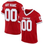 Mesh White-Gray Jersey Custom Authentic Red Throwback Football Mesh White-Gray Jersey Custom Authentic Red Throwback Football