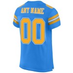 Custom Powder Jersey Blue Mesh Authentic Gold-White Football Custom Powder Jersey Blue Mesh Authentic Gold-White Football