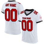 White Red-Black Mesh Football Authentic Custom Jersey White Red-Black Mesh Football Authentic Custom Jersey