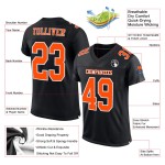 Custom Jersey Mesh Authentic Black Orange-White Football Custom Jersey Mesh Authentic Black Orange-White Football
