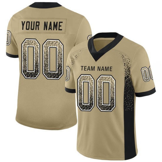 Football Gold Mesh Drift Fashion Jersey Black-White Vegas Custom Football Gold Mesh Drift Fashion Jersey Black-White Vegas Custom