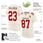 Cream Red Jersey Mesh Authentic Custom Football Cream Red Jersey Mesh Authentic Custom Football