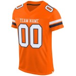 Jersey Custom Authentic Football Mesh White-Navy Orange Jersey Custom Authentic Football Mesh White-Navy Orange