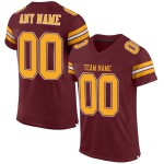 Authentic Jersey Football Gold-White Mesh Burgundy Custom Authentic Jersey Football Gold-White Mesh Burgundy Custom