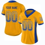 Football Drift Fashion Royal-White Gold Jersey Mesh Custom Football Drift Fashion Royal-White Gold Jersey Mesh Custom