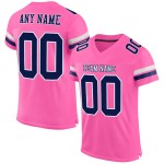 Navy-White Custom Pink Football Mesh Jersey Authentic Navy-White Custom Pink Football Mesh Jersey Authentic