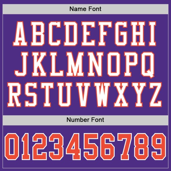 Football Authentic Mesh Purple Jersey Throwback Custom Orange-White Football Authentic Mesh Purple Jersey Throwback Custom Orange-White