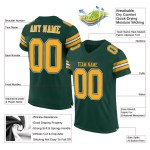 Jersey Mesh Authentic Custom Green Football Gold-White Jersey Mesh Authentic Custom Green Football Gold-White
