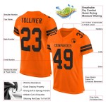 Authentic Custom Orange Black Jersey Mesh Football Authentic Custom Orange Black Jersey Mesh Football