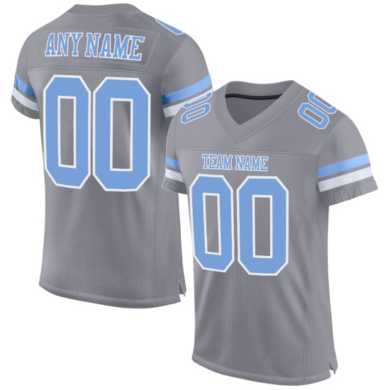 Mesh Light Jersey Gray Football Blue-White Light Custom Authentic Mesh Light Jersey Gray Football Blue-White Light Custom Authentic