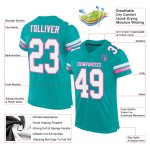 White-Pink Mesh Aqua Football Custom Authentic Jersey White-Pink Mesh Aqua Football Custom Authentic Jersey