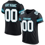 Jersey White-Teal Mesh Black Football Authentic Custom Jersey White-Teal Mesh Black Football Authentic Custom