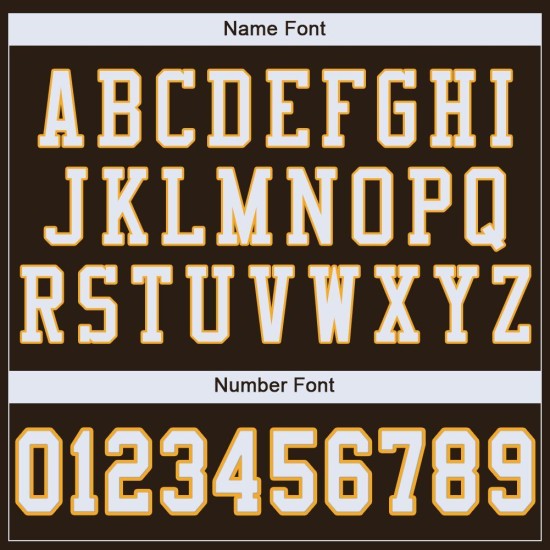 Football Mesh Custom Authentic Brown Jersey White-Gold Football Mesh Custom Authentic Brown Jersey White-Gold