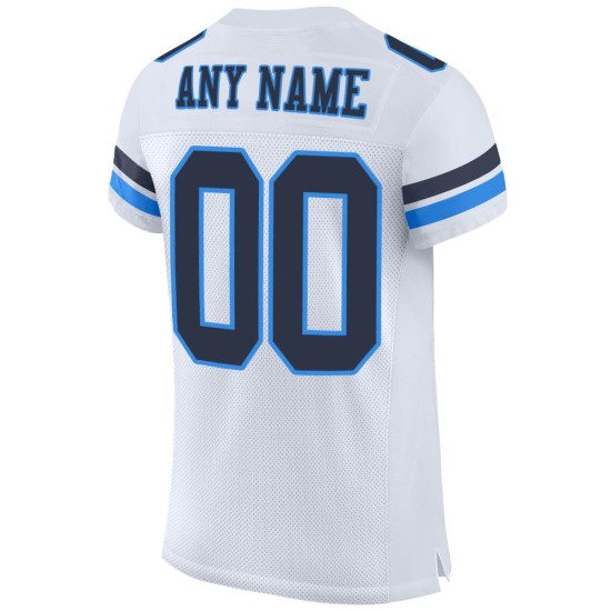 Navy-Powder Blue Football Custom White Authentic Jersey Mesh Navy-Powder Blue Football Custom White Authentic Jersey Mesh
