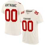 Cream Red Jersey Mesh Authentic Custom Football Cream Red Jersey Mesh Authentic Custom Football