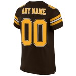 Brown Authentic Mesh Football Custom Jersey Gold-White Brown Authentic Mesh Football Custom Jersey Gold-White