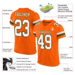 Authentic Mesh Football White-Green Custom Jersey Orange Authentic Mesh Football White-Green Custom Jersey Orange