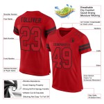 Custom Football Red Red-Black Authentic Mesh Jersey Custom Football Red Red-Black Authentic Mesh Jersey