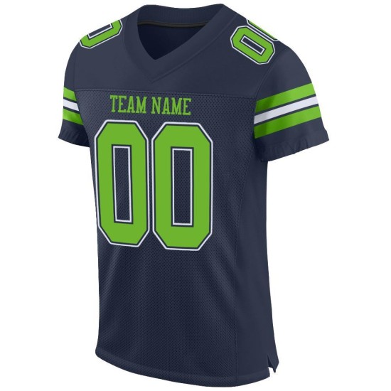 Authentic Jersey Green-White Navy Neon Mesh Football Custom Authentic Jersey Green-White Navy Neon Mesh Football Custom