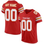 Jersey Authentic Scarlet Football Mesh Custom White-Gold Jersey Authentic Scarlet Football Mesh Custom White-Gold