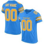 Custom Powder Jersey Blue Mesh Authentic Gold-White Football Custom Powder Jersey Blue Mesh Authentic Gold-White Football