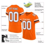 Jersey Custom Authentic Football Mesh White-Navy Orange Jersey Custom Authentic Football Mesh White-Navy Orange