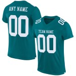 Mesh White Authentic Football Custom Teal Jersey Mesh White Authentic Football Custom Teal Jersey