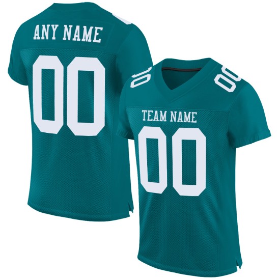 Mesh White Authentic Football Custom Teal Jersey Mesh White Authentic Football Custom Teal Jersey