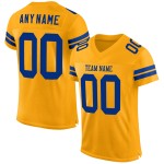 Mesh Royal Gold Football Custom Jersey Authentic Mesh Royal Gold Football Custom Jersey Authentic