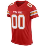 Jersey Authentic Scarlet Football Mesh Custom White-Gold Jersey Authentic Scarlet Football Mesh Custom White-Gold