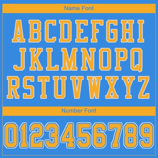 Custom Powder Jersey Blue Mesh Authentic Gold-White Football Custom Powder Jersey Blue Mesh Authentic Gold-White Football