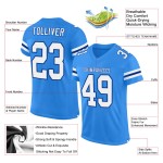 Blue Custom Football Powder Mesh Jersey Authentic White-Royal Blue Custom Football Powder Mesh Jersey Authentic White-Royal