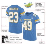 Mesh Light Football White-Gold Custom Jersey Authentic Blue Mesh Light Football White-Gold Custom Jersey Authentic Blue
