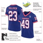 White-Red Authentic Royal Jersey Mesh Football Custom Throwback White-Red Authentic Royal Jersey Mesh Football Custom Throwback