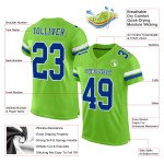 Authentic Custom Football Neon Royal-White Jersey Green Mesh Authentic Custom Football Neon Royal-White Jersey Green Mesh