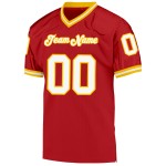 Custom Mesh White-Gold Red Authentic Jersey Throwback Football Custom Mesh White-Gold Red Authentic Jersey Throwback Football
