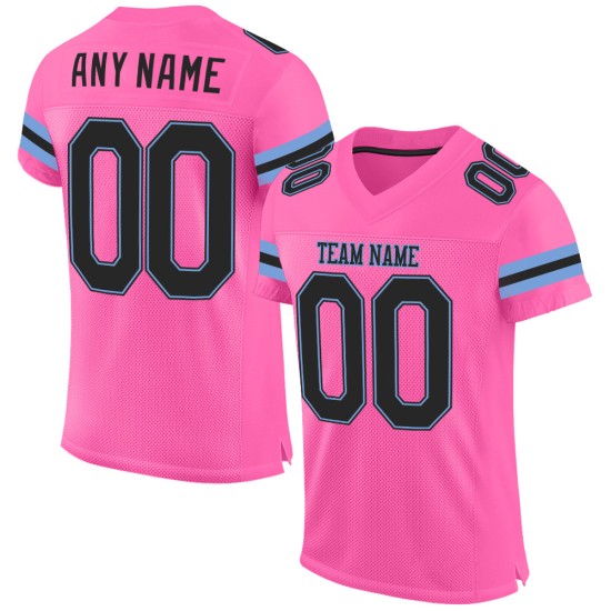 Black-Light Pink Blue Mesh Jersey Football Custom Authentic Black-Light Pink Blue Mesh Jersey Football Custom Authentic