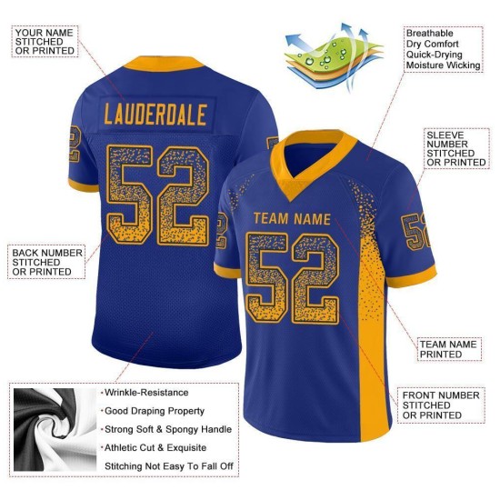 Fashion Football Drift Gold-Navy Custom Jersey Mesh Royal Fashion Football Drift Gold-Navy Custom Jersey Mesh Royal