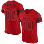 Custom Football Red Red-Black Authentic Mesh Jersey Custom Football Red Red-Black Authentic Mesh Jersey