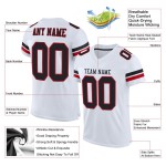 Custom Jersey Black-Red Authentic White Mesh Football Custom Jersey Black-Red Authentic White Mesh Football