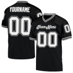 Throwback Black Authentic Custom White-Gray Mesh Football Jersey Throwback Black Authentic Custom White-Gray Mesh Football Jersey